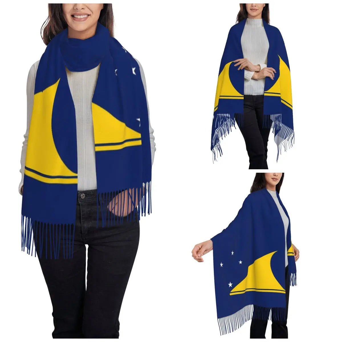 Flag Of Tokelau Scarf for Womens Winter Warm Cashmere Shawls and Wrap Long Large Shawl Scarf for Evening Dress