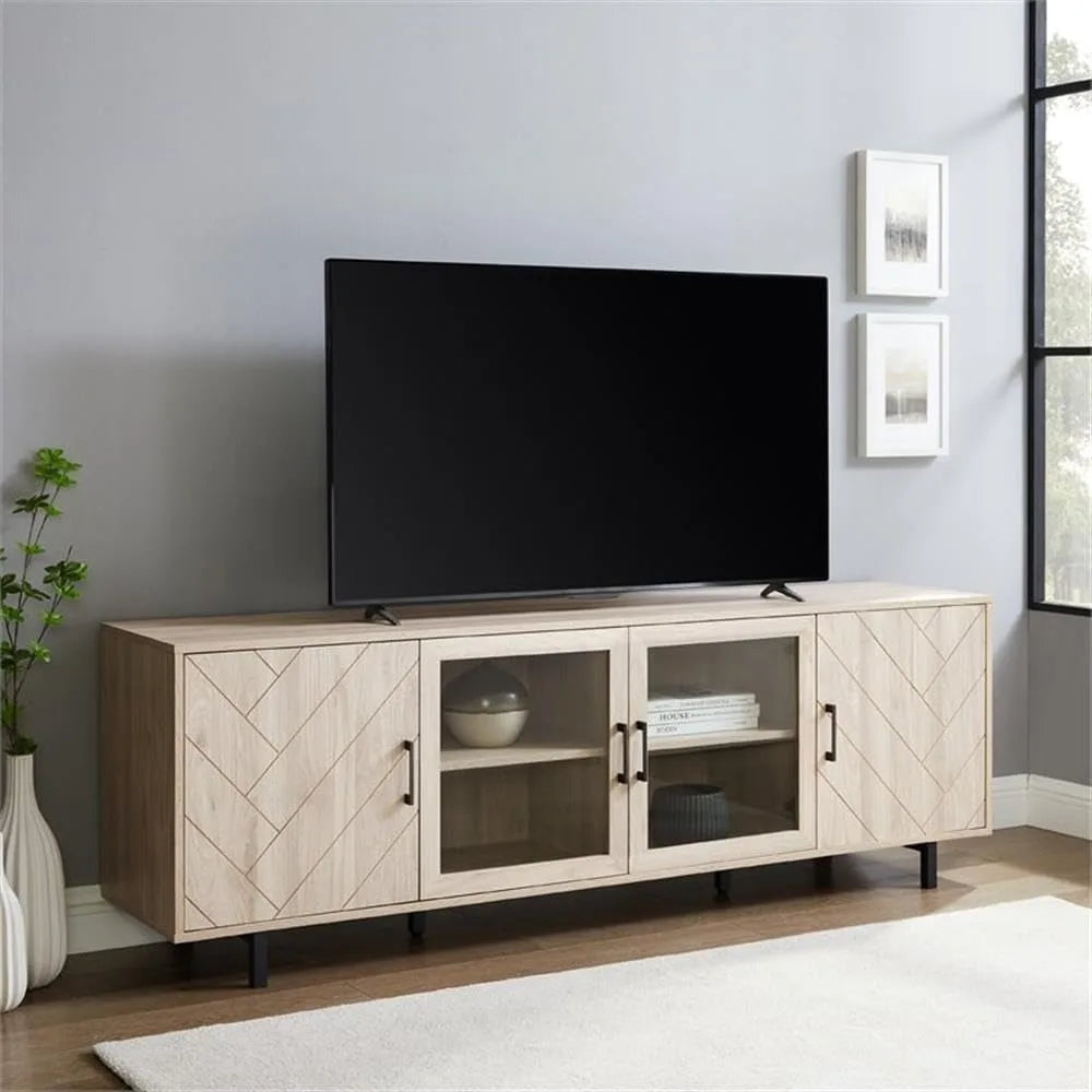 Harper Modern 4 Door Herringbone Stand for TVs up to 80 Inches, 70 Inch, Electronic Devices, Media, and Related Accessorie