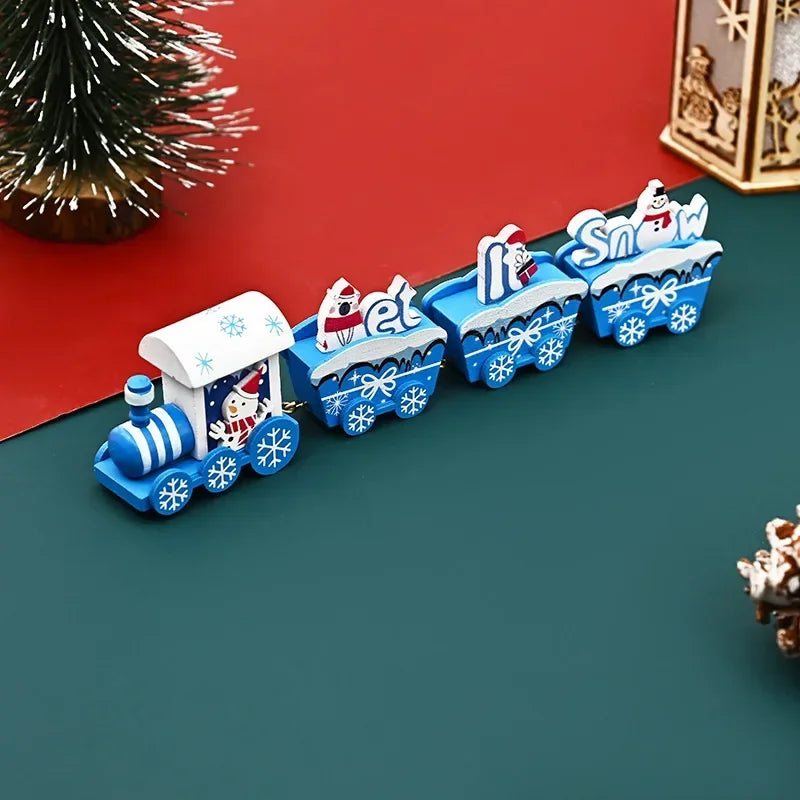 Wooden Christmas Small Train Xmas Ornaments Merry Christmas Decor For Home Happy New Year 2025 Creative Kids Naviidad Gifts Gift