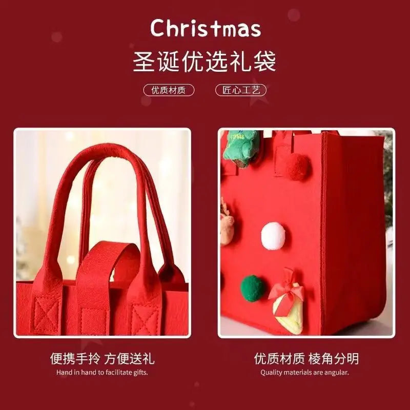 Christmas Handbag Felt Gift Bag Exquisite Appearance Christmas Packaging Handbag Felt Bag