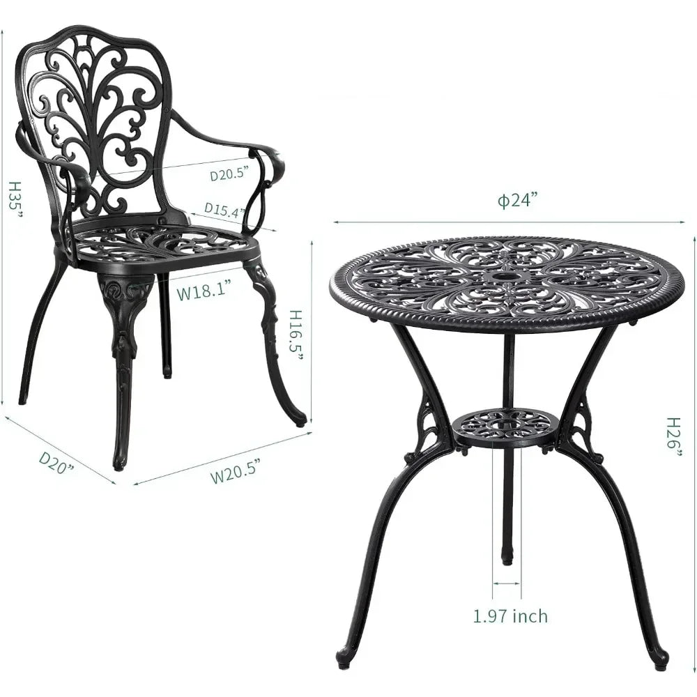 Outdoor Patio Furniture Sets with Umbrella Hole, Bistro Table and Chairs Set, Front Porch Set, Free Shipping