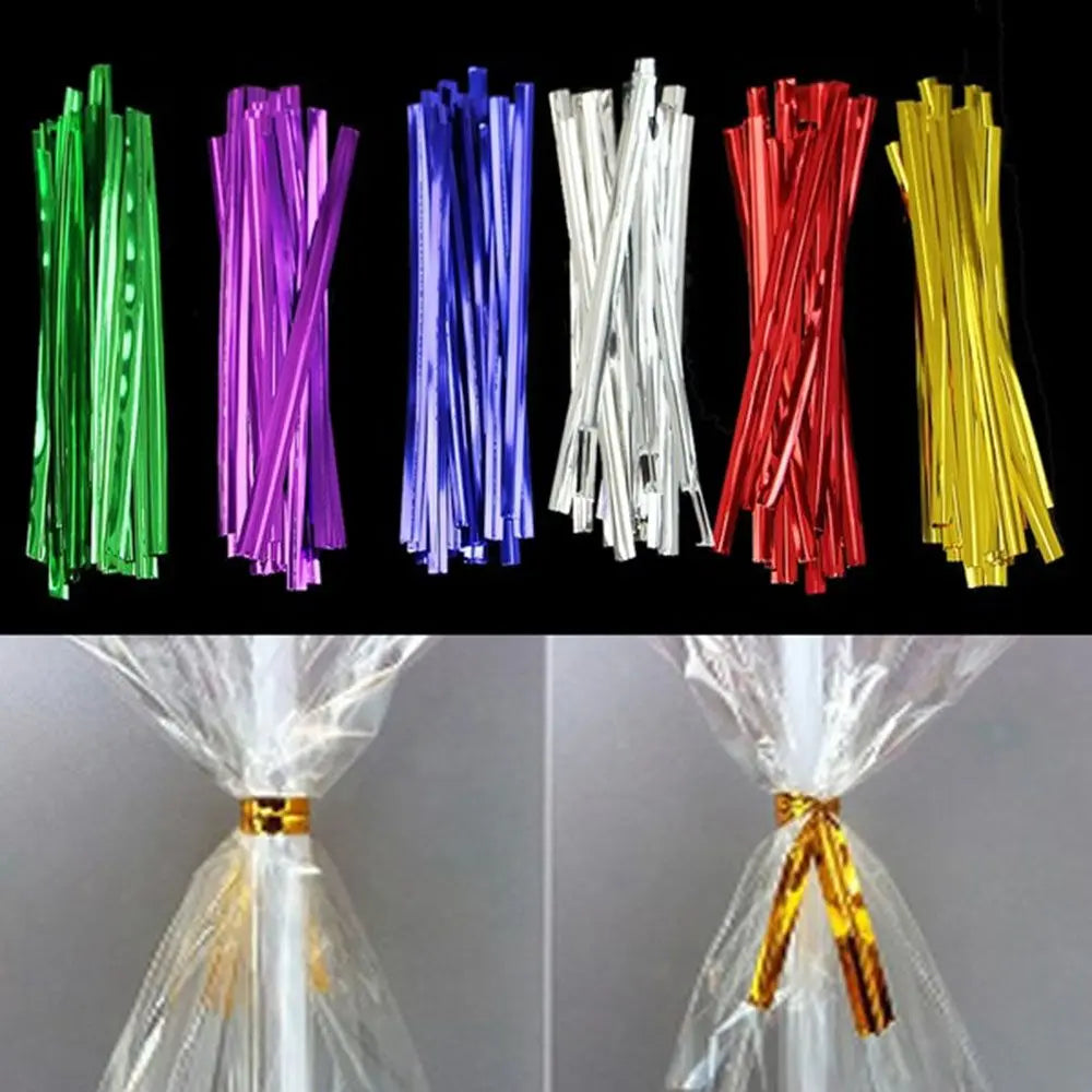 800PCS Ligation Wrapping Baking Metallic Wire Pack Sealing Cellophane Bag Twist Ties