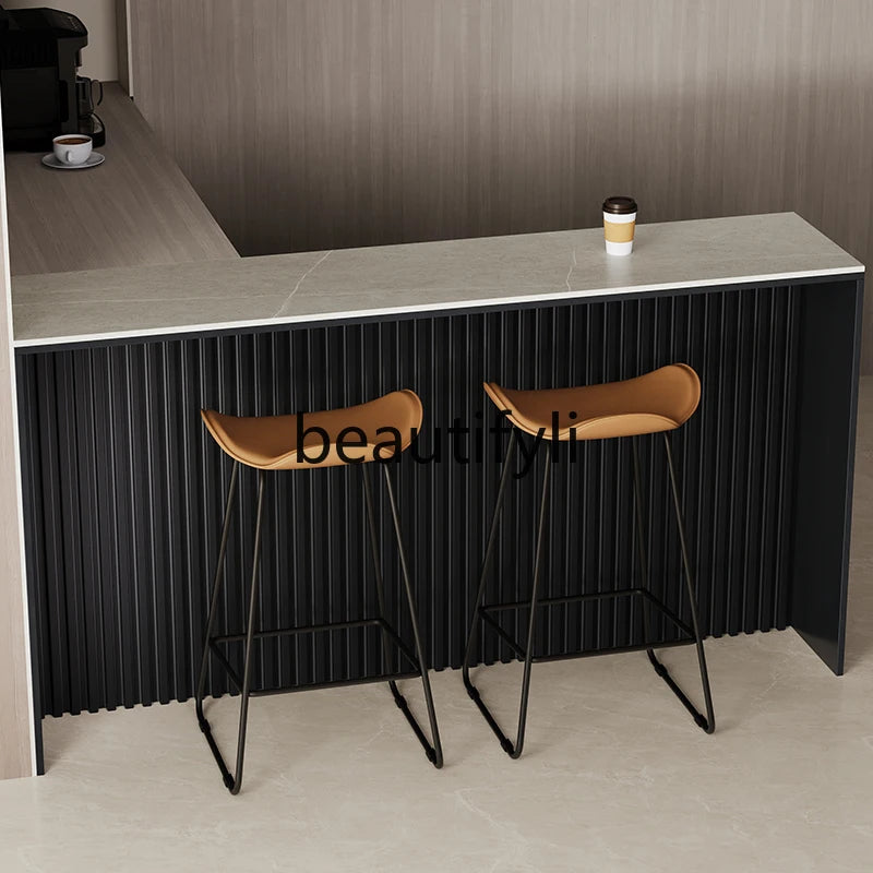 Creative rock slab mini bar table Household wall high table Living room partition Sofa back bar narrow side