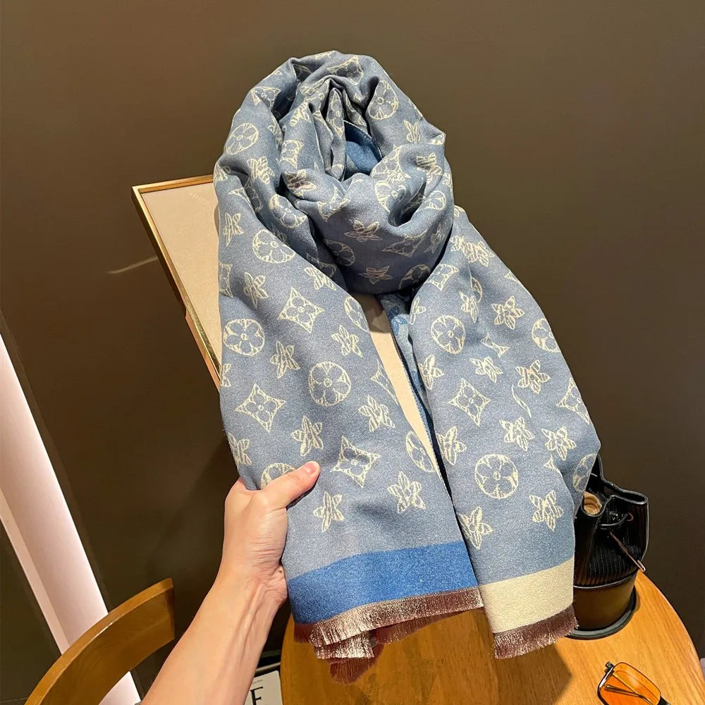 Big-name scarf women's new winter 2024 thick warm cashmere-like scarf with high sense and multi-functional shawl dual-purpose