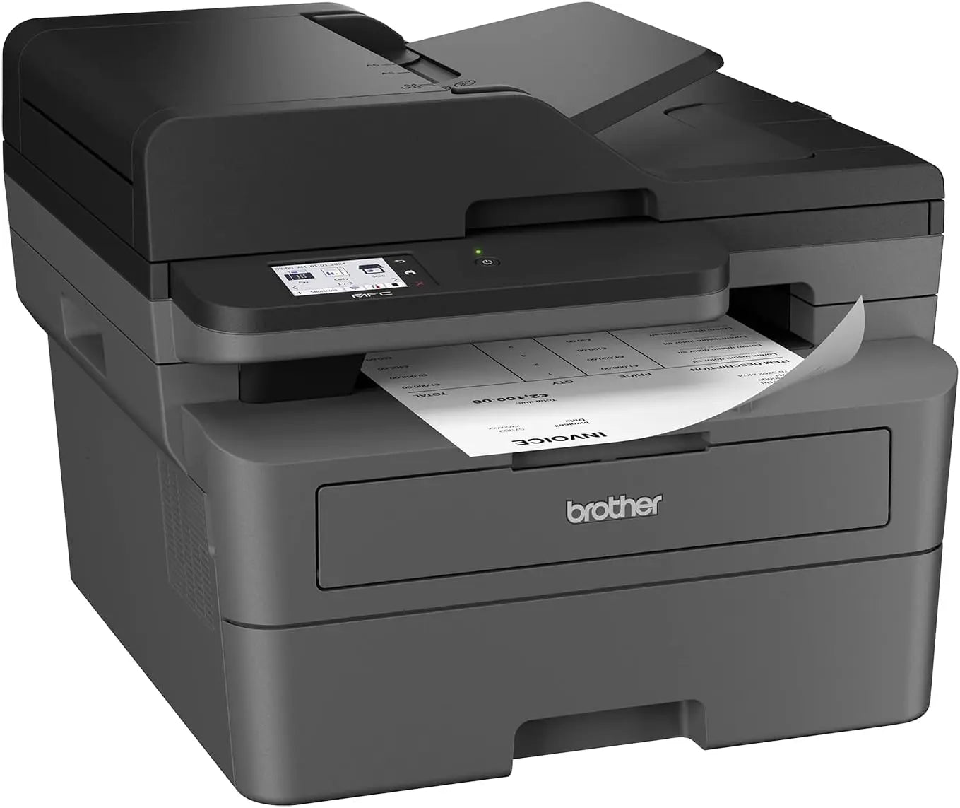 Wireless Compact Monochrome All-in-One Laser Printer with Copy, Scan and Fax, Duplex, Black & White  Includes Refresh