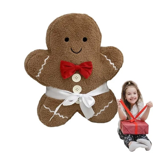 Gingerbread Pillow Gingerbread Man Plushies Christmas Figures Throw Pillows 40Cm/15.7Inch Cartoon Christmas Throw Pillows