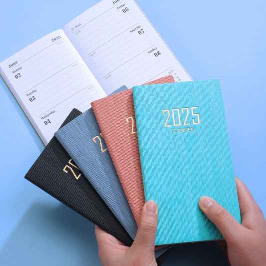 2025 A6 Pocket Notebook 365 Days Notepad Diary Notebook Day Week Month Planner Office School Stationery