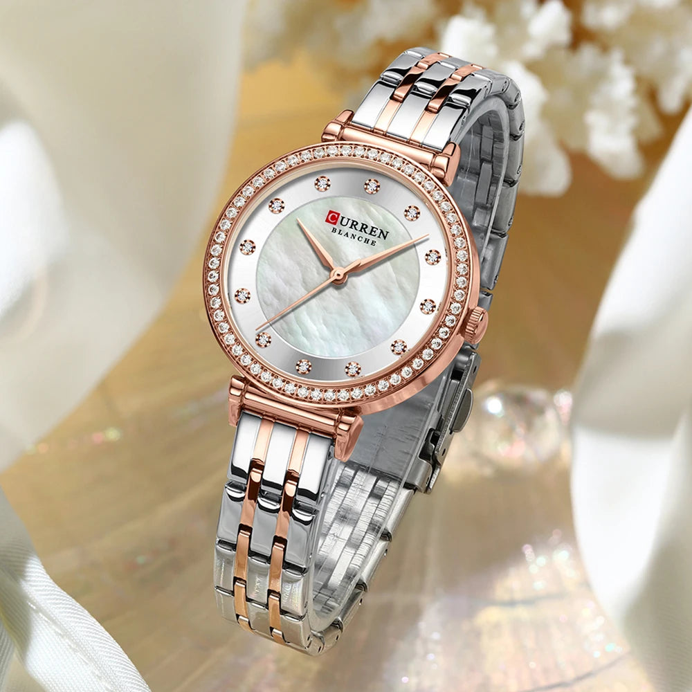 Women's Watches New Famous Luxury Brands Women Watch Fashion Rhinestone Stainless Steel Quartz Ladies Wristwatches Reloj Mujer