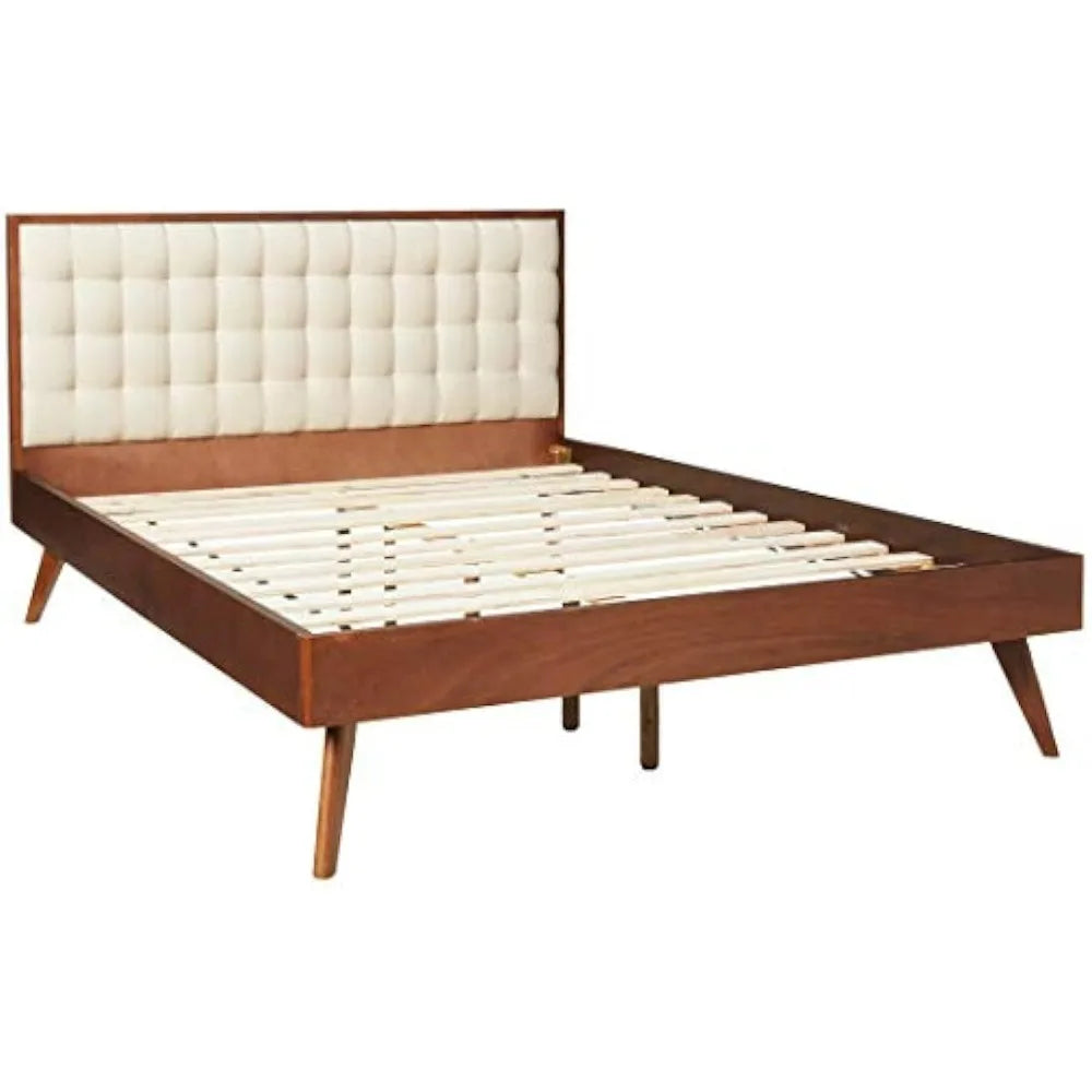 Twin Queen Room Double Bed Mid Century Modern Solid Wood Bed Frame Bunk Beds Bedroom Furniture Home