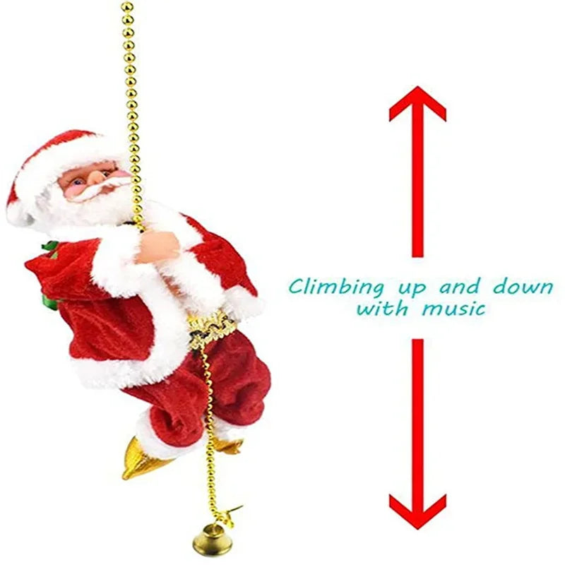 2022 Electric Santa Claus Toy Climbing with Music Toy Electric Climb Up Down Climbing Santa Christmas New Year Children's Gifts