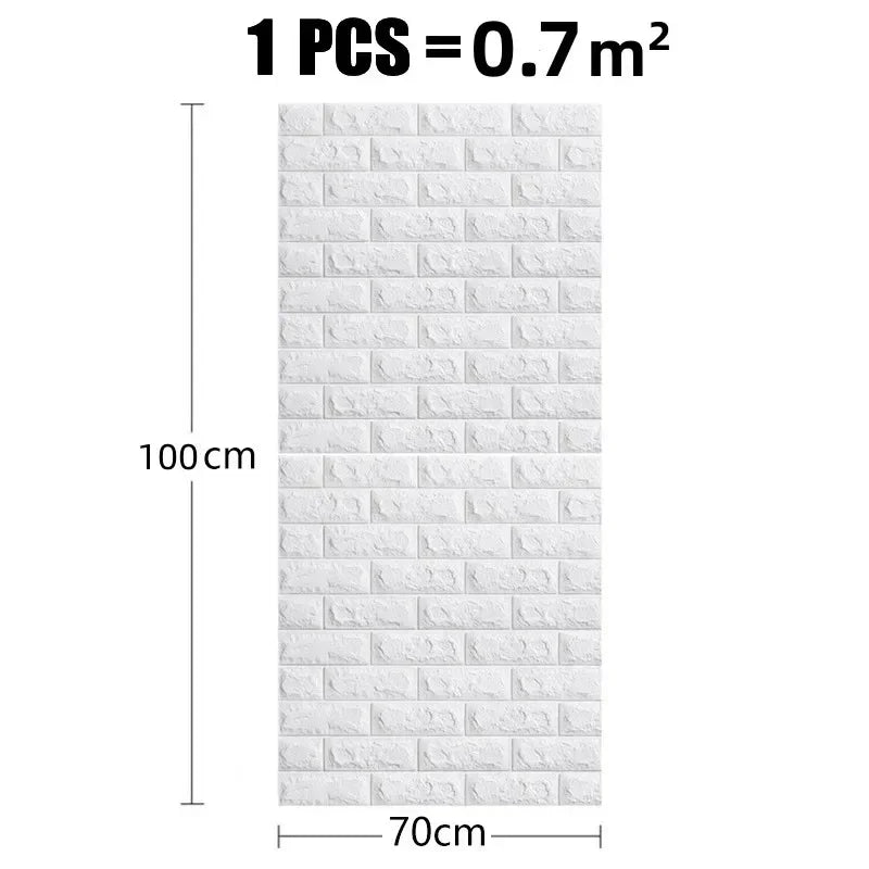 1/3/5/10M 3D Self-Adhesive Decor Wallpaper Continuous Waterproof Brick Wall Stickers Living Room Bedroom Wall Home Decoration