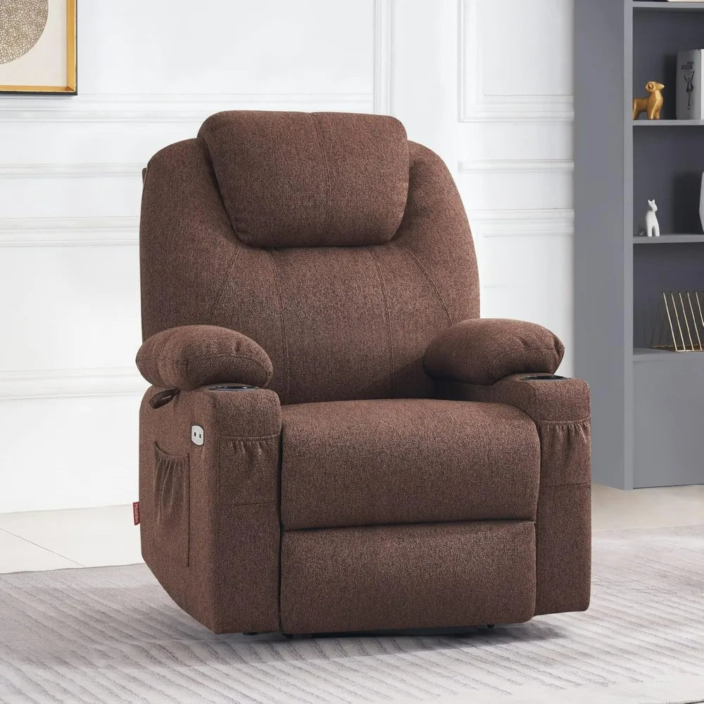 Small Power Lift Recliner Chair Sofa with Massage and Heat for Petite Elderly, 3 Positions and USB Ports, Extended Footrest,