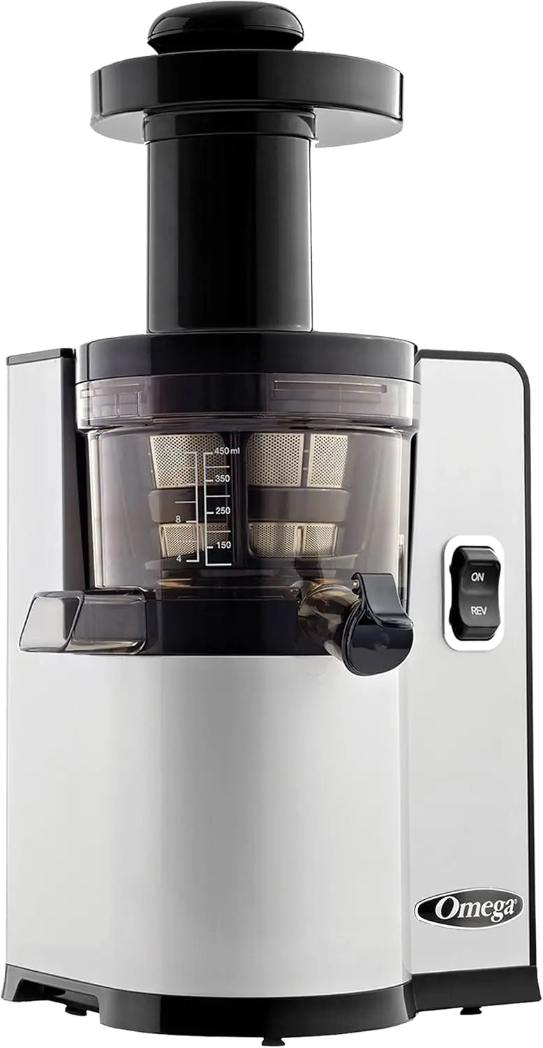 Vertical Masticating 43 RPM Compact Cold Press Juicer Machine with Automatic Pulp Ejection, 150-Watt, Silver