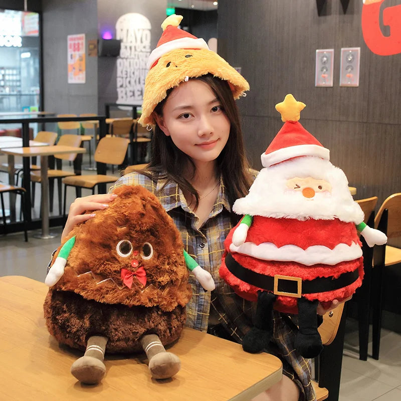 45CM Creative Luminous Music Santa Claus & Gingerbread Man Plush Toys Versatile Christmas Series Doll Pillow for Children Girls