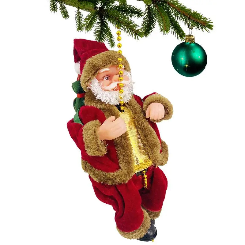 Santa Claus Climbing Decor Climbing Bead Curtain Electric Santa Claus With Rope Christmas Santa Seasonal Party Decorations