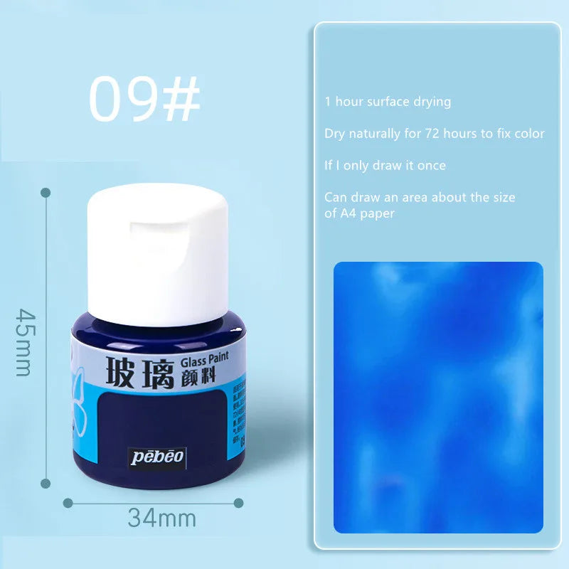 Waterproof Glass Paint 20ml Transparent Sun-Resistant Glass Acrylic Paints For Painting Aquarela Art Supplies