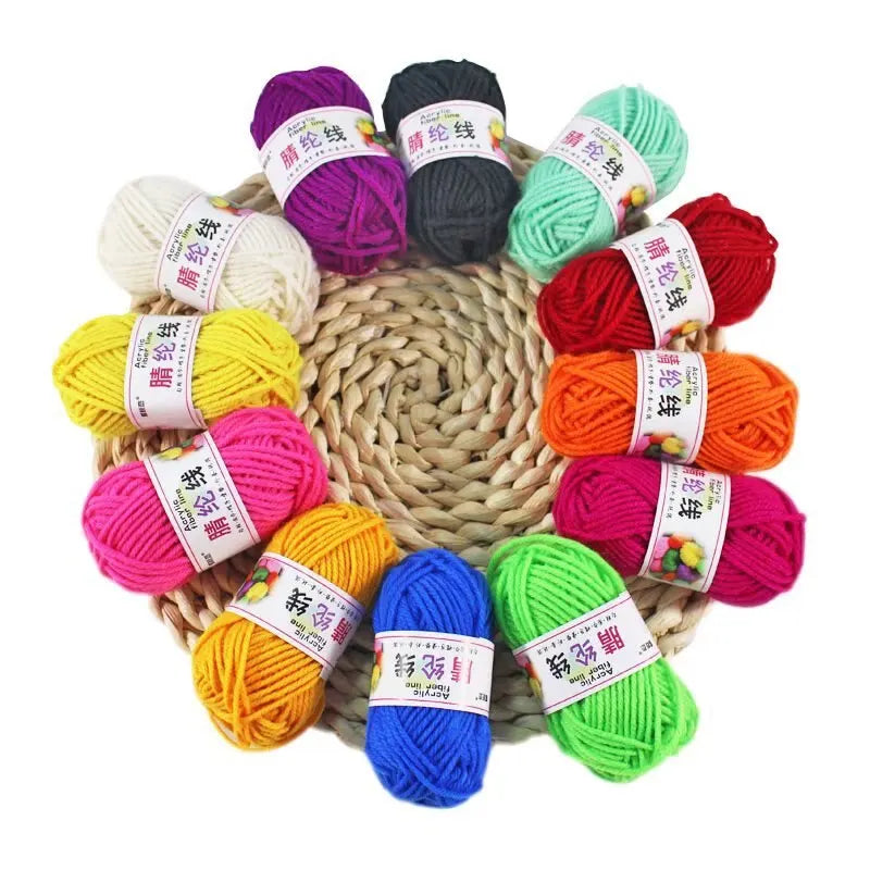 12pcs Multicolor Yarn Knitting Supplies , Crochet Craft For Crocheting And Knitting Yarn Starter Kit For Beginners