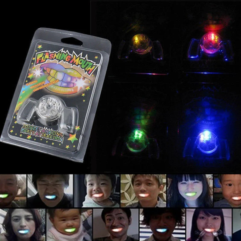 Flash LED Mouth Braces Light Up Piece Glow Teeth Halloween Party Tricky Cosplay Luminous Dentures Halloween Supplies