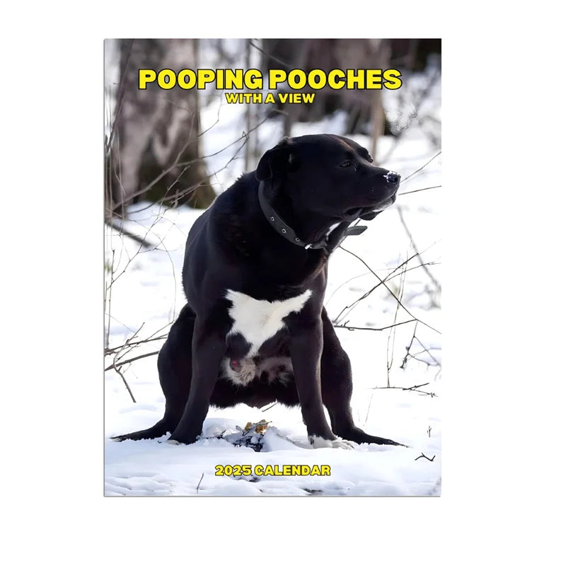 1 Pcs Funny Dogs Pooping Wall Calendar 2025 Unique Calendar Gift for Friends Family Neighbors Coworkers Relatives Loved Ones