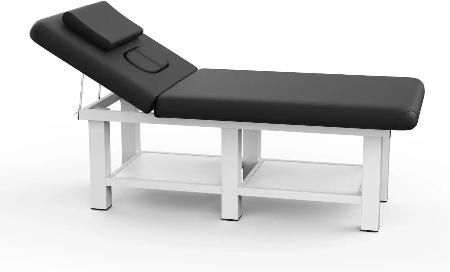 Stationary Massage Table with Open-Chest & Headrest,Thickening Metal Frame & PU Leather Spa Facial Professional Massage Bed