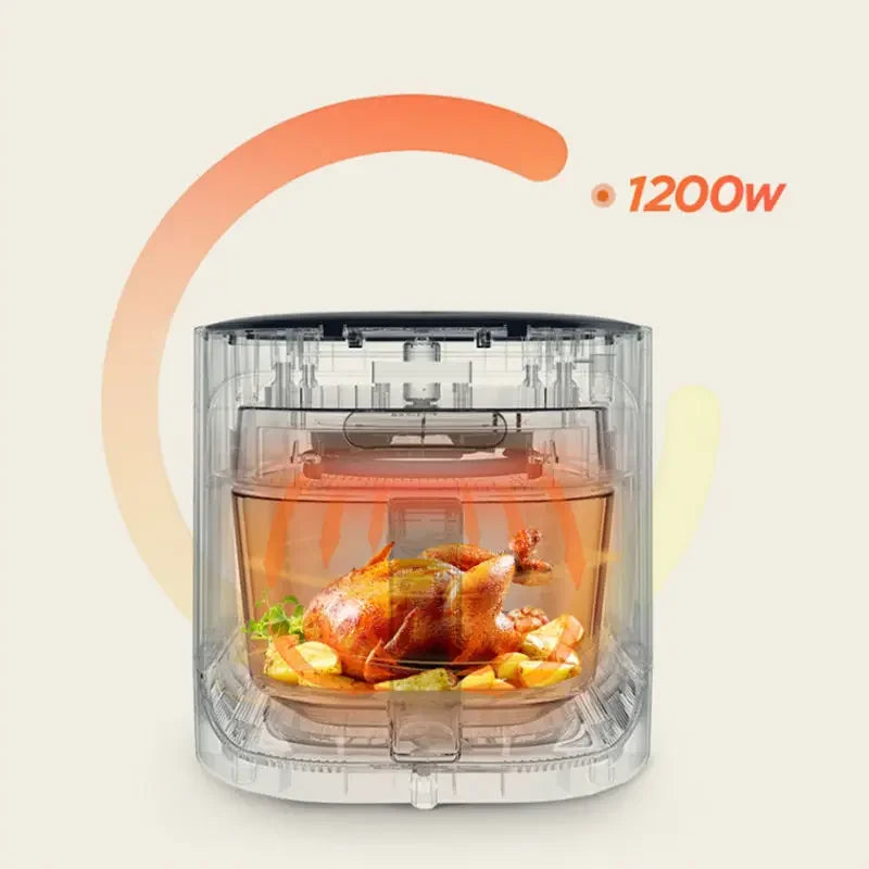 Glass visible air fryer household new large capacity intelligent fully automatic multi-function integrated electric oven