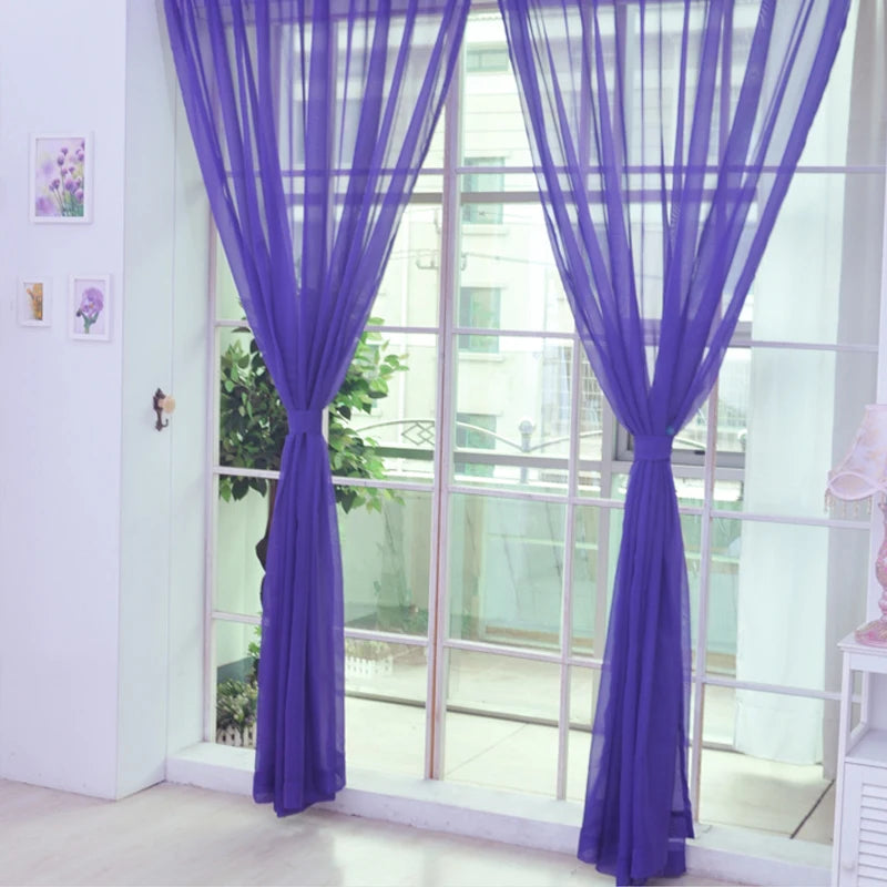 Tulle Curtains For The Kitchen Living Room Solid Sheer Curtains Tulle On The Windows Drapes Window Screen Dropshipping