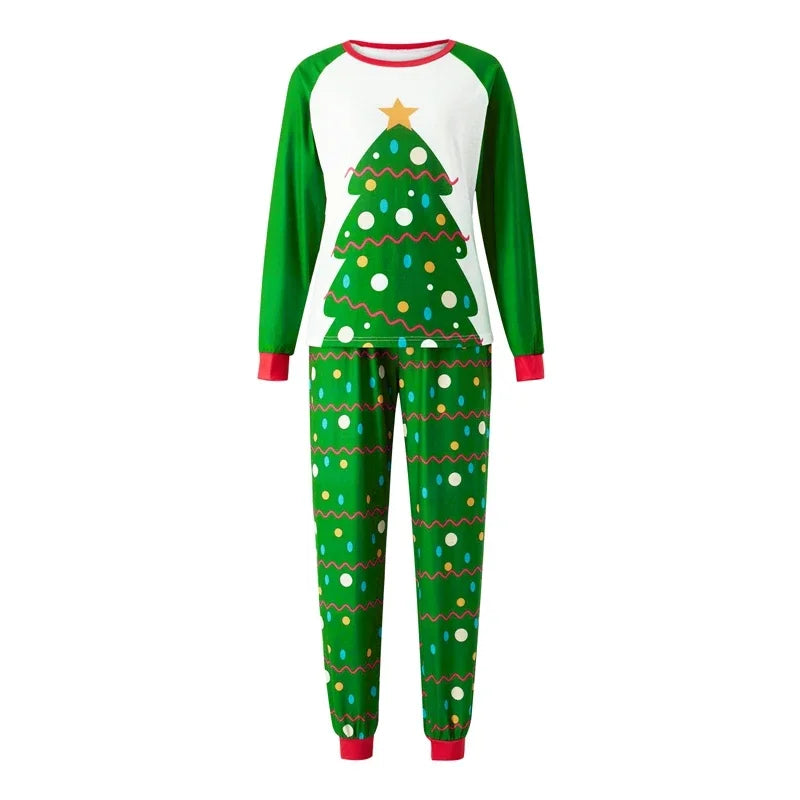 hirigin Christmas Family Matching Pajama Sets Cute Christmas Tree Elk Sleepwear Holiday PJS Sleepwear for Couples Kids Baby