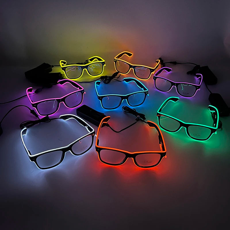 Hot Sale Luminous Neon Glasses With Lights LED Eyeglasses Bar Rave Parties Props Glowing Glasses Festival Club Supplies