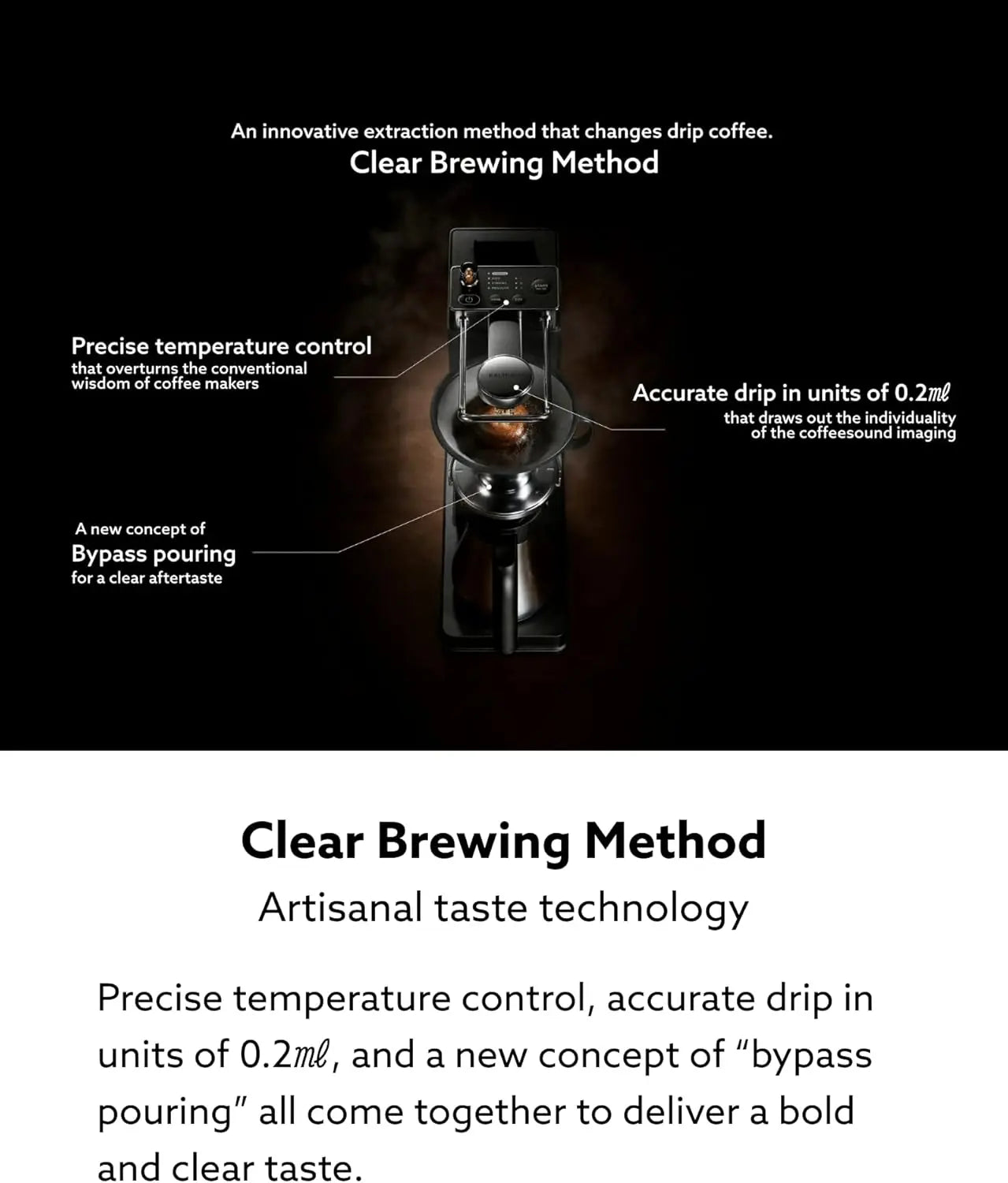 Automatic Pour Over Coffee Maker  Clear Brewing Method  Precise Temperature Regulation  Three Brewing Modes: Regular, Strong