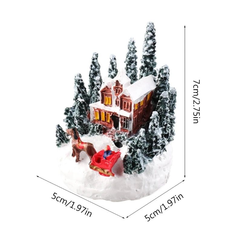 Christmas Village LED Lights Christmas Village House Figurines Battery Operated