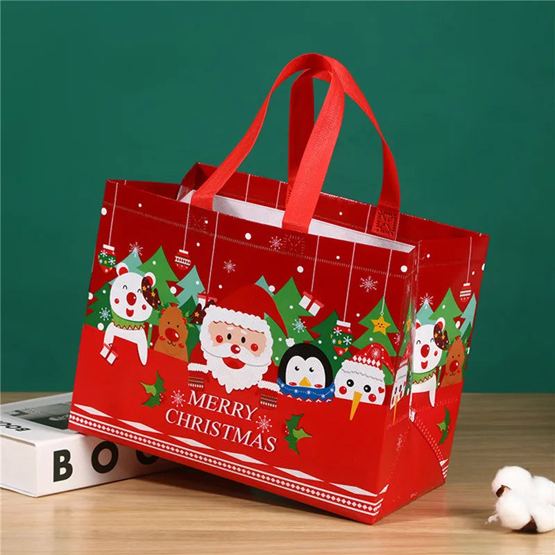 1/3pcs Christmas Candy Cookie Gift Bags Plastic Biscuits Snack Packaging Bags Xmas Party Decoration Cute Favors Storage Bag