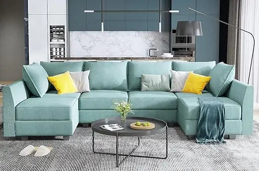 U-Shaped Modular Sectional Sofas, Sectional Couch with Storage Seats U Shape Sofa-2,Living Room Sofa