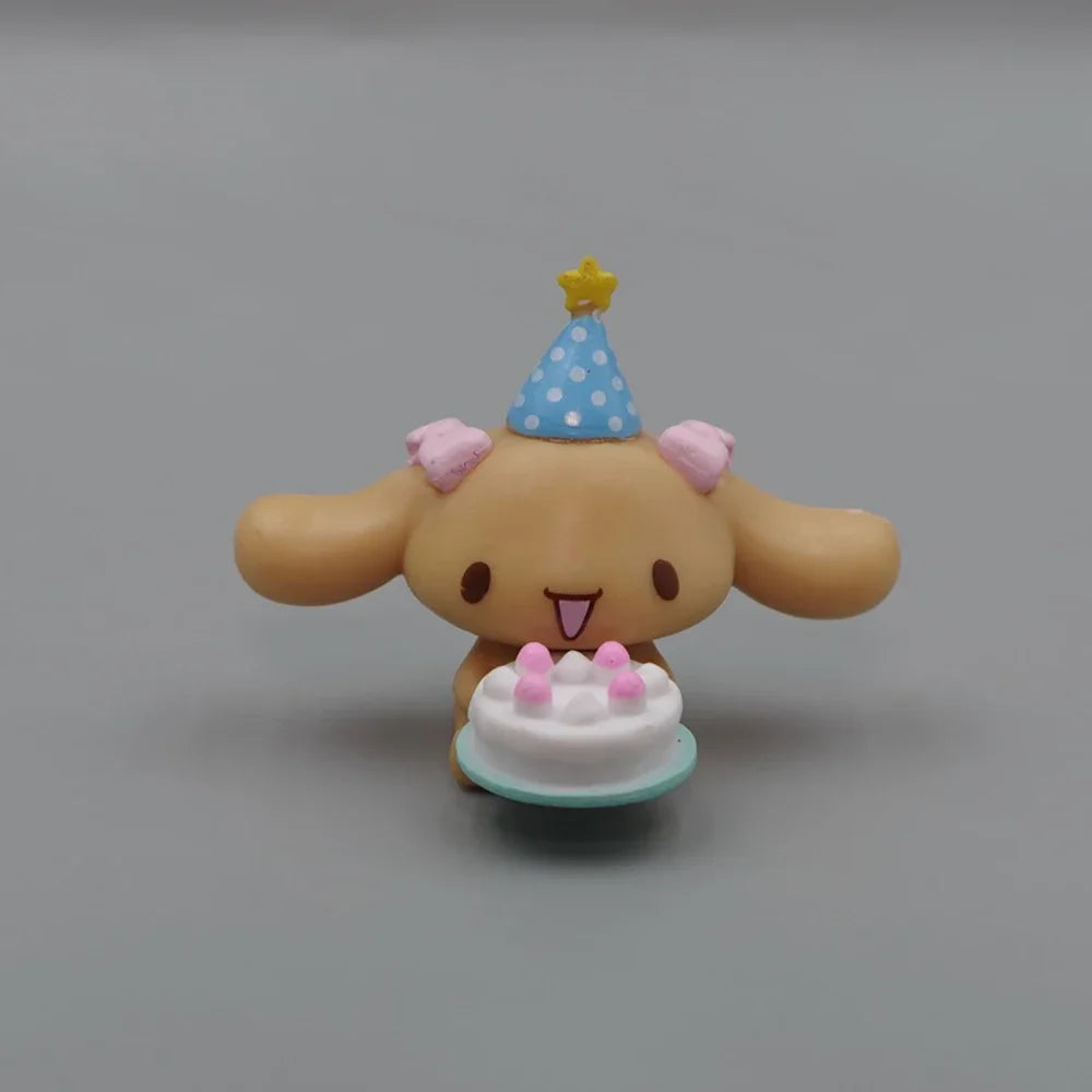 Sanrio 6Cm Figure Cinnamoroll Christmas Hat Anime Kawaii Dog Action Collection Materials Birthday Doll Gifts Toys For Children