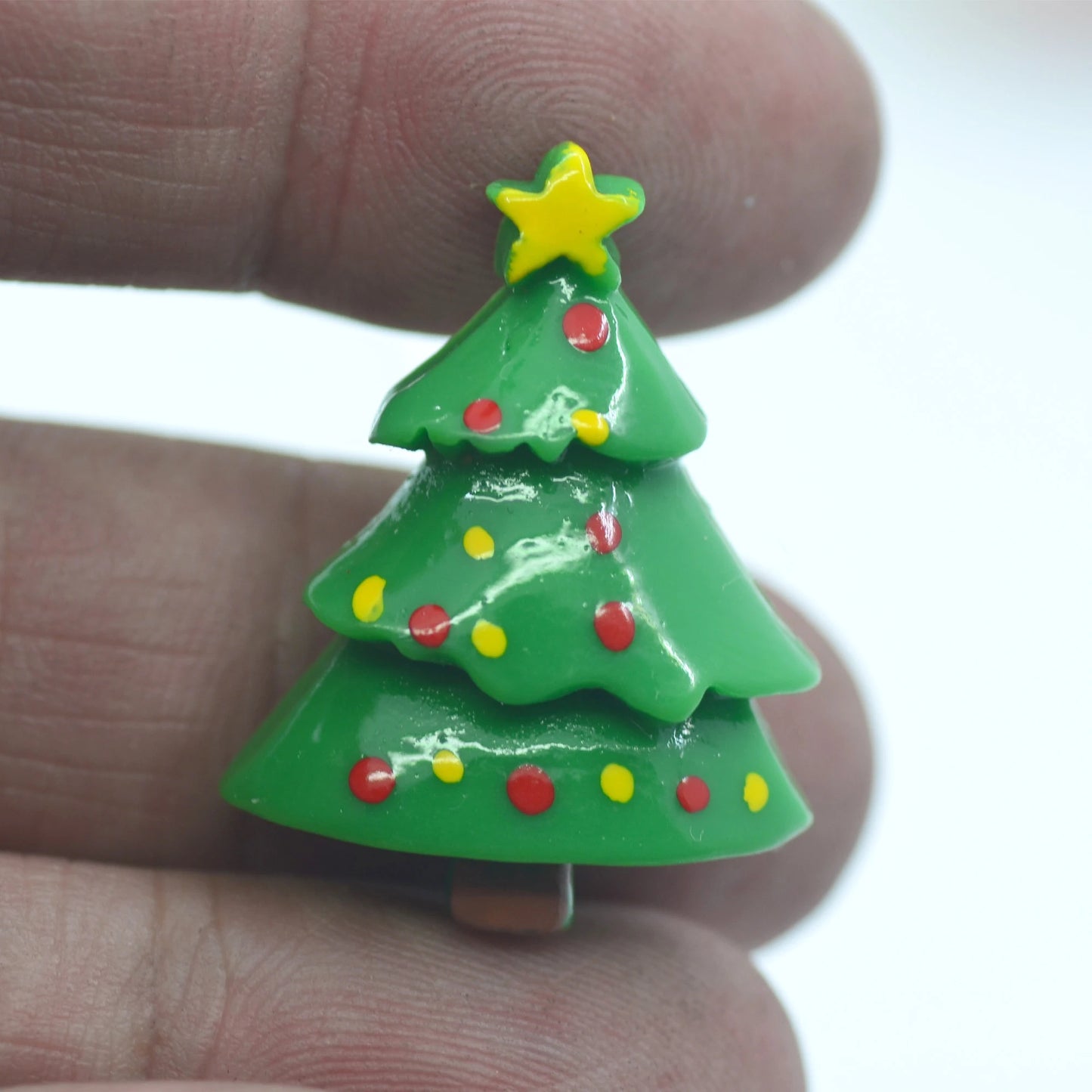 Resin Flatback Christmas Tree Cabochons, Scrapbooking Embellishment Materials, Christmas Decoration Crafts, DIY Supplies