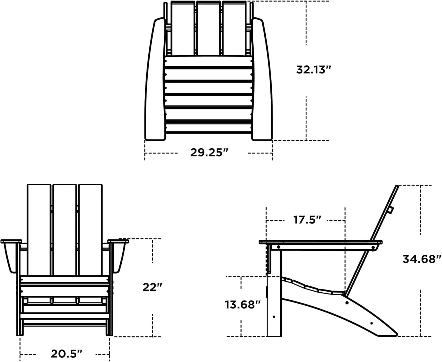 AD420TE Modern Adirondack Chair, Teak