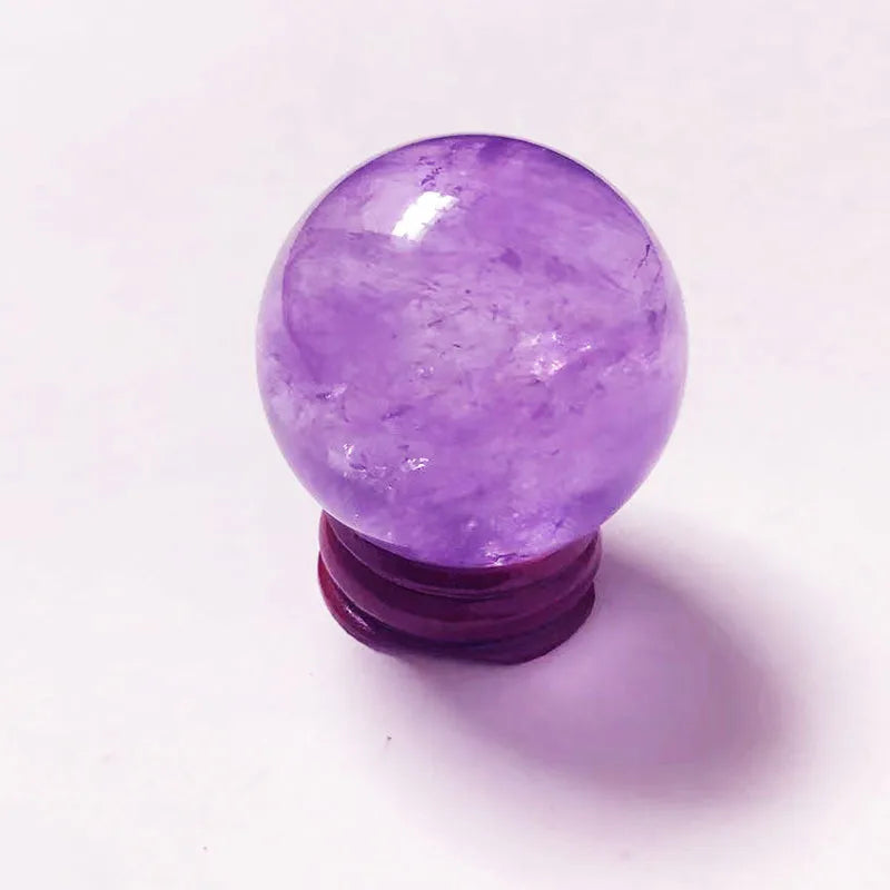 30-40MM Natural Crystal Ball Rose Quartz Polished Reiki Healing Amethyst Stone Sphere Desk Home Decor Crystal Ball Souvenirs 1pc