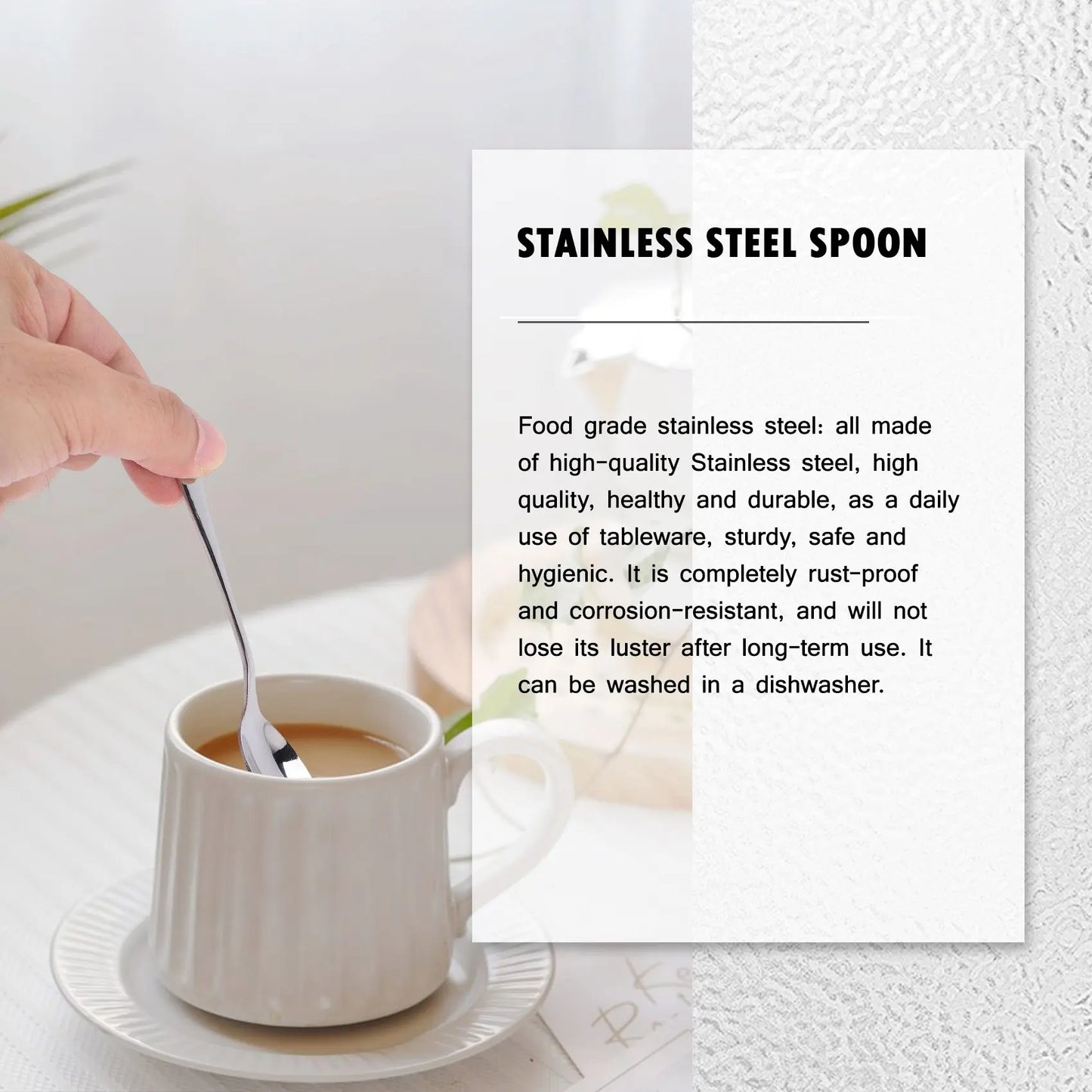 6 Pieces of Espresso Spoon, 4.7 Inch Stainless Steel Mini Coffee Spoon Dessert Spoon