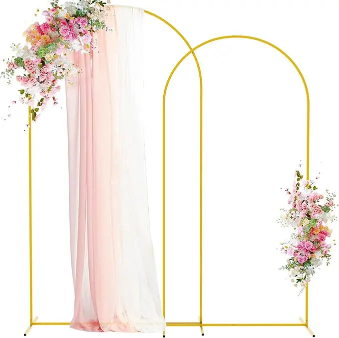 Wedding Arch Backdrop Stand Gold Metal Arch Stand Set of 2 for Birthday Party Wedding Ceremony Baby Shower Graduation Decoration