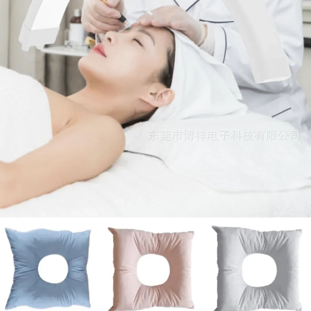 1PC Massage Pillow Face Down With Hole Square Back Neck Rest SPA Bed Table Cushion U Shape Washable Resuable Soft Cotton Pad