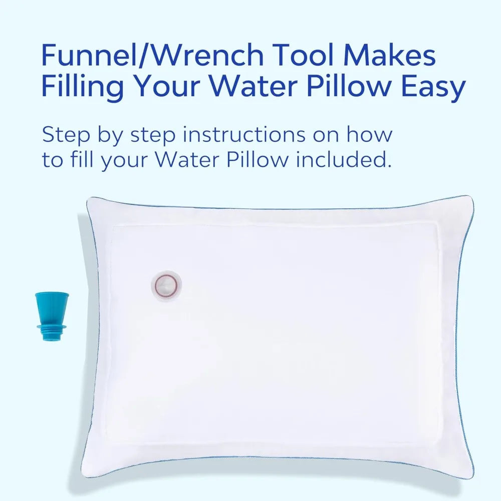 Water Pillow - Elite Collection, Fiber Pillow. Orthopedic Pillow for Neck Pain Relief, Adjustable Water Pillow for Sleeping.