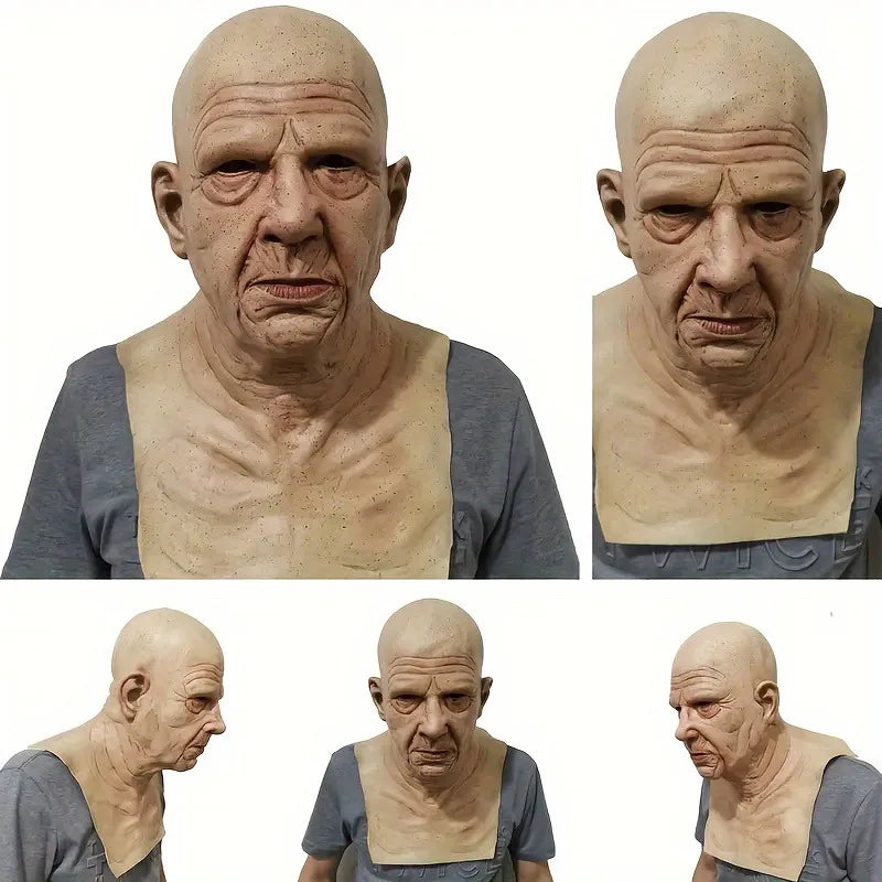 Real-Life Elderly Man Latex Mask: Hilarious Handsome, Perfect for Halloween April Fool's, Parties & Pranks - Durable Comfortable