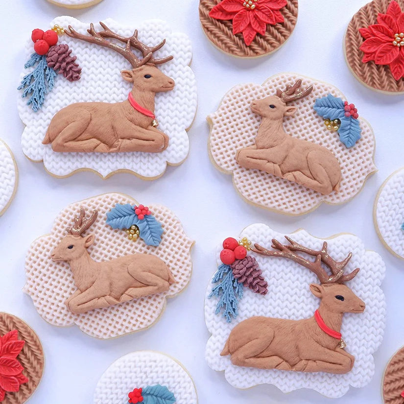 Reindeer Christmas Silicone Sugarcraft Mold Resin Tools Cupcake Baking Mould Fondant Cake Decorating Tools