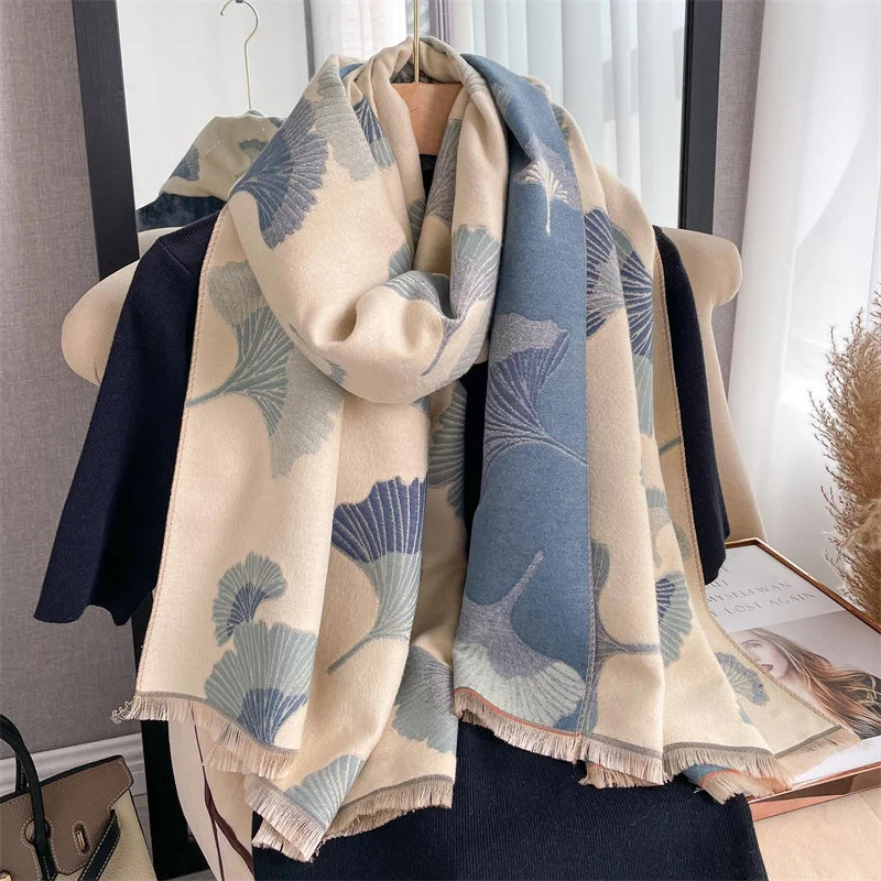 2024 Fashion Thick Shawl Wraps Women Cashmere Scarf Winter Warm Neck Scarves Bufanda Design Soft Blanket Poncho Bandana Echarpe