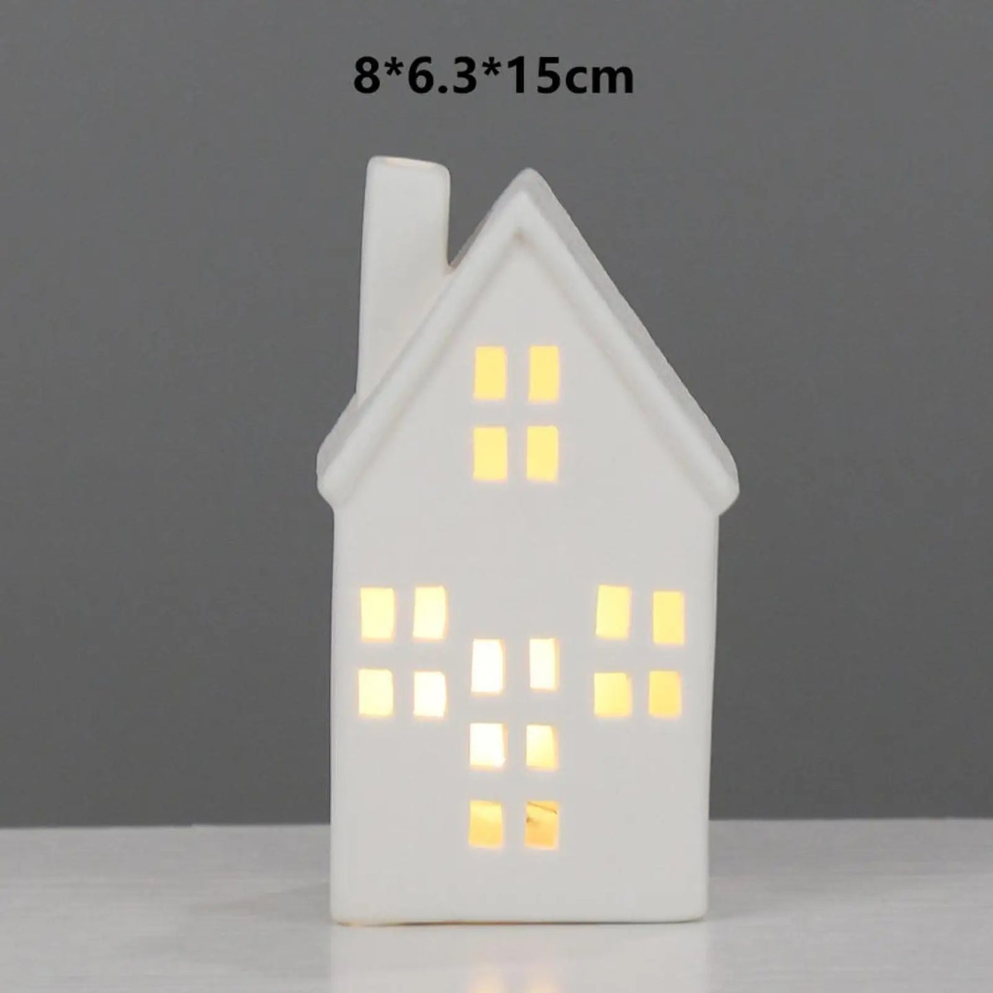 Ceramic Christmas Village Houses Figurines Scene for Office Indoor Farmhouse