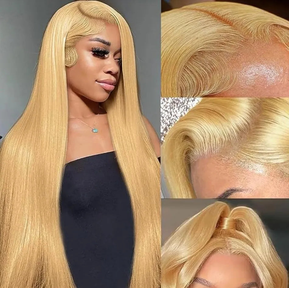 27 Honey Blonde Wig Human Hair 13x6 Hd Lace Frontal Wig 200 Density 13x4 Hd Transparent Preplucked Straight Human Hair Wigs