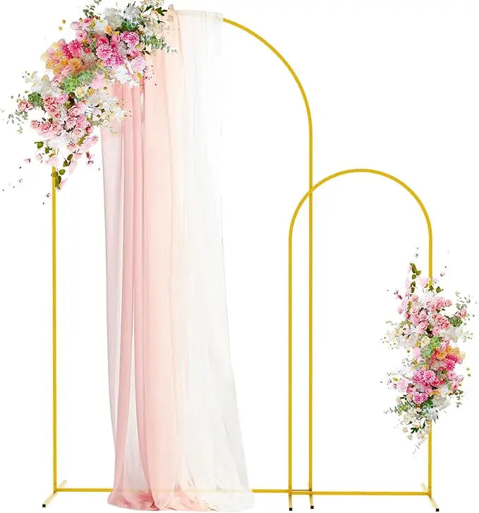 Wedding Arch Backdrop Stand Gold Metal Arch Stand Set of 2 for Birthday Party Wedding Ceremony Baby Shower Graduation Decoration