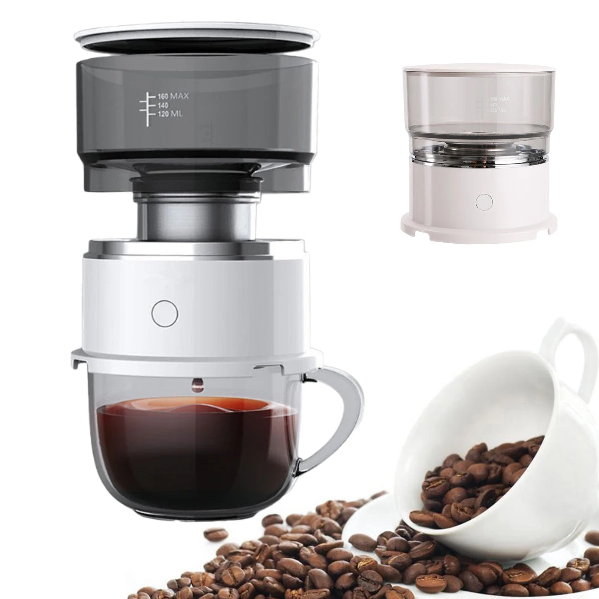 Mini Portable Drip Coffee Pot Smart Automatic Hand Brewing Coffee Machine Outdoor Extraction Coffee Brewer Grinder