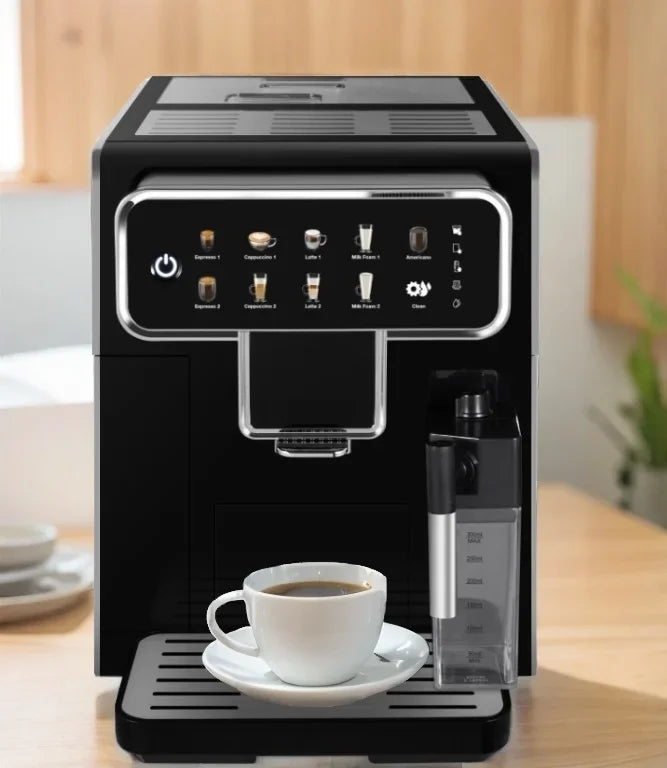 Smart Electric Automatic Coffee Maker Full Multifunctional Espresso Cappuccino Latte with Milk Tank for RV Use