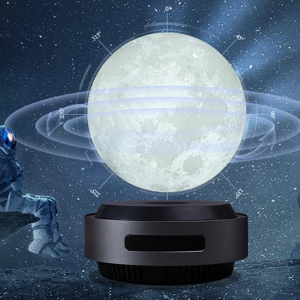 Auto Lift-Down Floating Moon Lamp for Home Decor Levitating Moon Light Magnetic Levitation Smart Night Lights for Home Decor