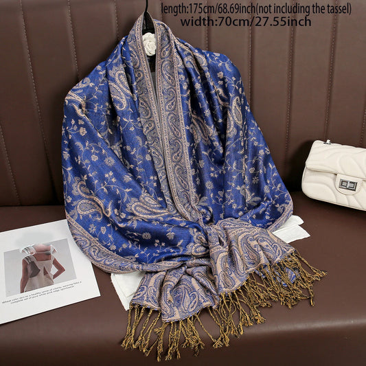 Luxury Brand Autumn Cashmere Pashmina Shawl Lady Wrap Warm Winter Scarves Design Print Female Foulard Cotton Stoles Scarf 2023